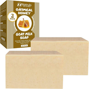 Cactus Honey & Oats Goat's Milk Soap Bar 4 oz – Natural Bar Soap for Women, Men, Kids, Itchy Skin, Eczema, Psoriasis, Rash, Sunburn Skincare – Calming Colloidal Oatmeal Face Cleanser & Body Wash