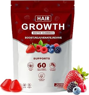 Hair Growth Vitamins Gummies for Black Women, Hair Skin Nails Healthy Nourishment with Biotin, Collagen & Botanical Extracts, Hair Strength, Skin & Nail Care, Non-GMO, 60 Gummies (1)
