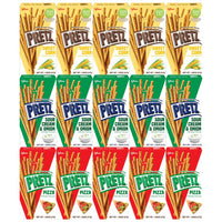 Variety Pack Sweet Corn Baked Snack Sticks Pretz - 3 Flavors: Sweet Corn, Pizza, Sour Cream & Onion - 5 Each Flavor, 1.09 Ounce, 15 Pack - Crunchy, Delicious, Perfect for Snacks, Parties, Lunches