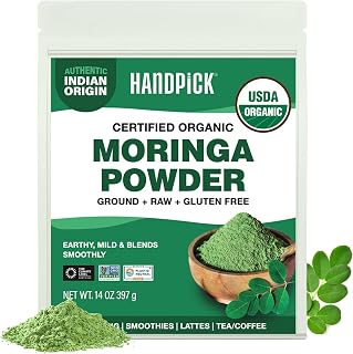 HANDPICK Organic Moringa Powder(14oz) Nutrient Rich Superfood