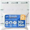Medline Ultrasorbs Drypads, 30" x 36", 25 Count, Super Absorbent Disposable Bed Pads, Larg - Image 1