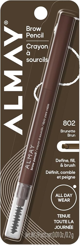 Almay Brow Pencil with Spoolie Brush, 802 Brunette