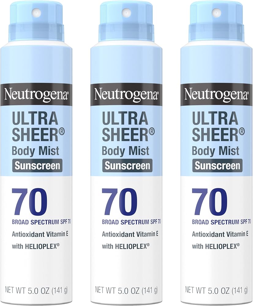 Neutrogena Ultra Sheer Dry Touch Sunscreen Spray, SPF 70, 3 x 5 oz