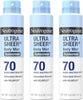 Neutrogena Ultra Sheer Dry Touch Sunscreen Spray, SPF 70, 3 x 5 oz - Image 1