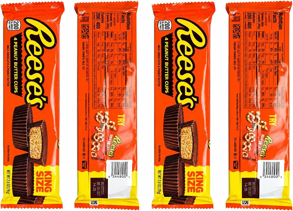 Big TOP DEALS USA – REESE'S Milk Chocolate King Size Peanut Butter Cups, 2.8 oz Each, 16 Peanut Butter Cups Total, Individually Wrapped Candy - Personal Care