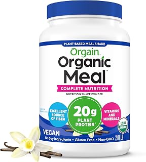Orgain Organic 20g Meal Protein Powder, Vegan, Vanilla Bean, 2.01 lb