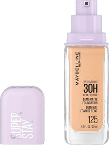 Maybelline Super Stay Lumi-Matte Foundation, Lightweight and Buildable Full Coverage Foundation Makeup For Up To 30HR Wear, 125, 1 Count