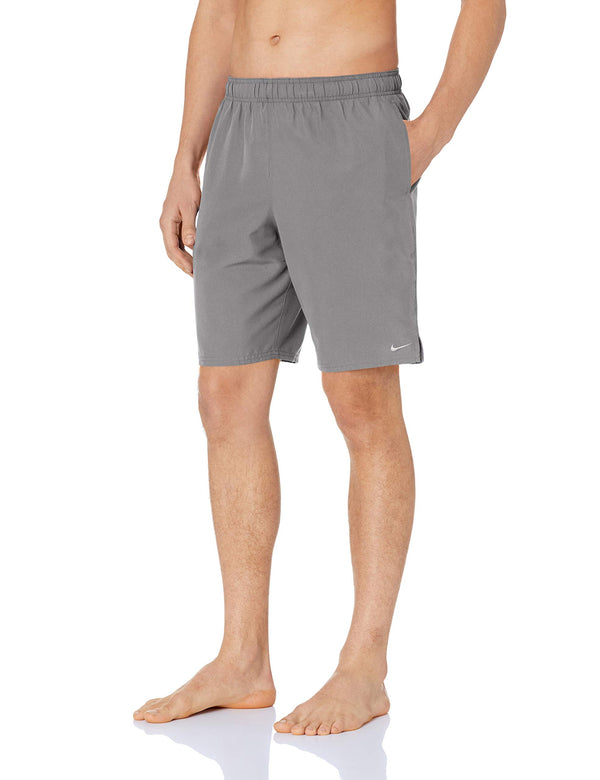 NIKE Swim Men's Solid Lap 9" Volley Short Swim Trunk, Light Smoke Grey, Medium