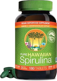 Nutrex Hawaii Pure Hawaiian Spirulina Tablets, Vegan, 1000 mg, 180 Count