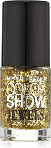 Maybelline New York Color Show Jewels Nail Lacquer Top Coat, Gilded in Gold, 0.23 Fluid Ounce, 1 Count