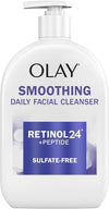 Olay Face Wash Daily Facial Cleanser with Retinol, Peptides and Glycerin, Smoothing and Hydrating Anti Aging Face Wash, Sulfate Free Cream Cleanser for Mature Skin, Daily Use, 16 Oz