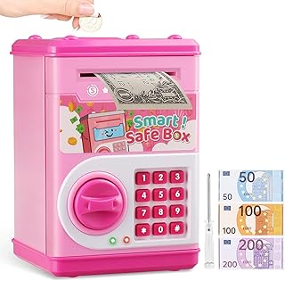 Piggy Bank for Kids, Electronic Mini ATM Bank with Password for Girls Boys