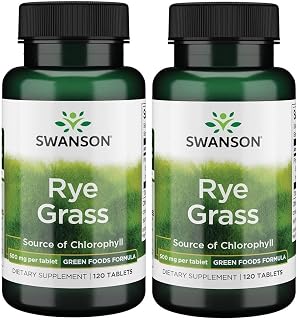Swanson Rye Grass Green-Food Formula, 500 mg, 120 Tablets, 2 Pack