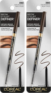 L'Oreal Paris Makeup Brow Stylist Definer Waterproof Eyebrow Pencil, Ultra-Fine Mechanical Pencil, Draws Tiny Brow Hairs and Fills in Sparse Areas and Gaps, Dark Brunette, 0.11 Ounce (Pack of 2)