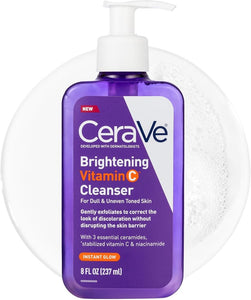 Cerave Brightening Vitamin C Facial Cleanser, Niacinamide Face Wash, 8oz - Personal Care