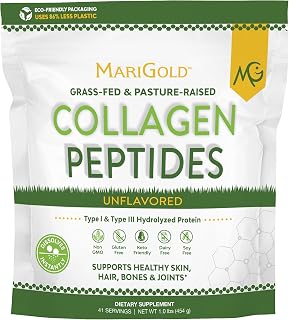 MariGold Grass-fed Collagen Peptides Powder, Unflavored - 1lb Bag
