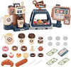 deAO Pretend Play Coffee Shop Set with Coffee Maker & Cash Register