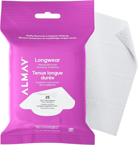 Almay Longwear Makeup Remover Cleansing Towelettes, 25 Count
