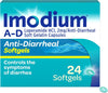 Imodium A-D Diarrhea Relief Softgels, 2mg Loperamide Hydrochloride, 24 Ct - Image 1