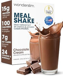 Wonderslim Protein Meal Replacement Shake Powder – 7ct (Chocolate Cream)