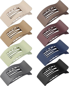 12 Pcs Hair Claw Clips 3.5 Inch Non-slip Square Matte Claws for Women, Strong Hold Banana Clip for Thick Thin Hair,Multi-color