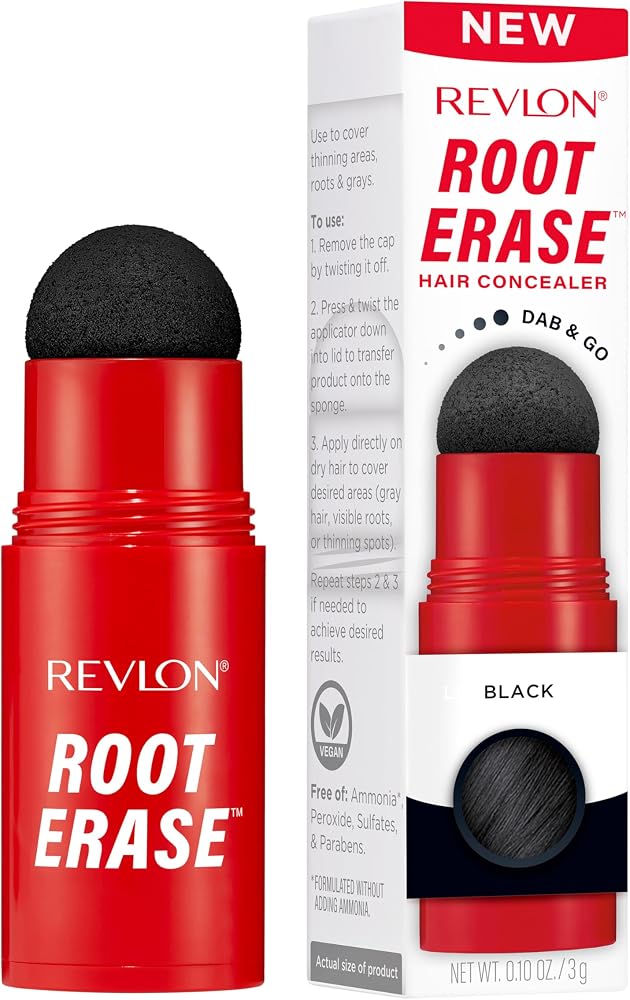 Revlon Root Erase Hair Concealer, Instant Root Touch Up, 01 Black