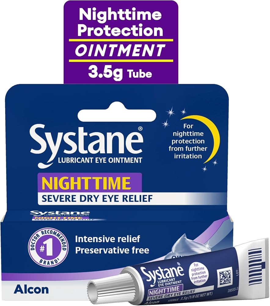Systane Nighttime Lubricant Dry Eye Relief Ointment, 0.12 oz, Sterile Tube - Personal Care