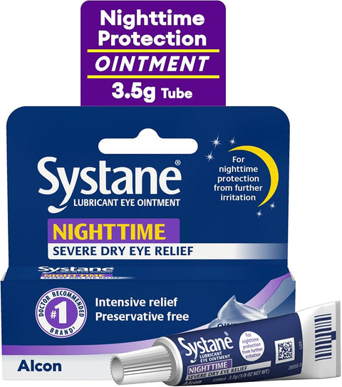Systane Nighttime Lubricant Dry Eye Relief Ointment, 0.12 oz, Sterile Tube - Personal Care