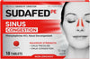 Sudafed PE Sinus Congestion Relief Tablets, 10 mg Phenylephrine HCl, 18 ct - Personal Care - Image 1