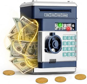 Refasy Piggy Bank Cash Coin Can ATM Bank Electronic Coin Money Bank for Kids Age 3-12, Money Savings Box Mini ATM Coin Bank Toys Gifts for 3 4 5 6 7 8 9 10 11 12 Year Old Boys Girls