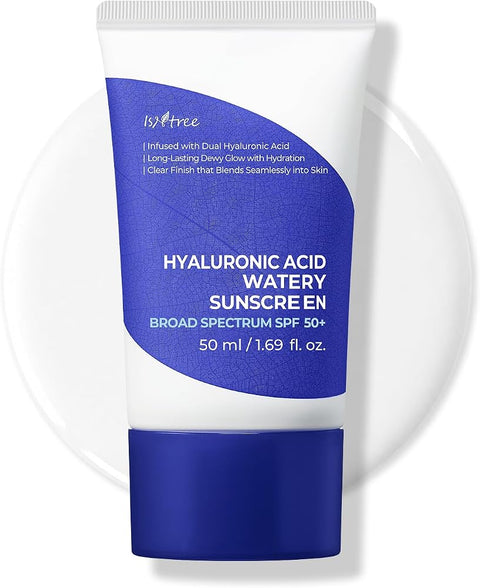 Isntree Hyaluronic Acid Watery Sunscreen Broad Spectrum SPF 50+ | Korean Face Sunscreen with Hyaluronic Acid | Lightweight, Hydrating Sunscreen, No White Cast, 1.69 fl oz