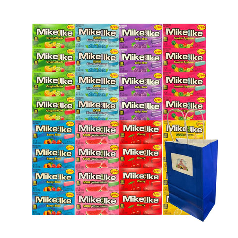Mike and Ike Candy Variety Pack 32 Snack Packs Blue Bag