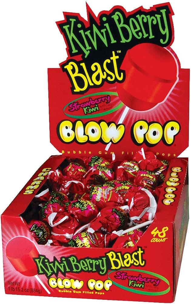 Charms Blow Pop Lollipops, Kiwi Berry Blast Flavor, 48 Count Box