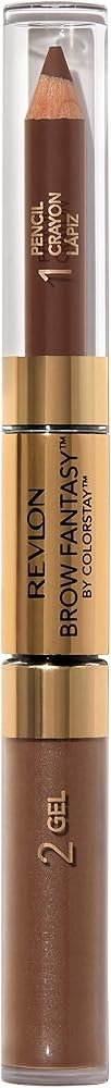 Revlon Eyebrow Gel & Pencil, ColorStay Brow Fantasy 2-in-1 Eye Makeup, Longwearing with Precision Tip, 105 Brunette, 0.04 Oz