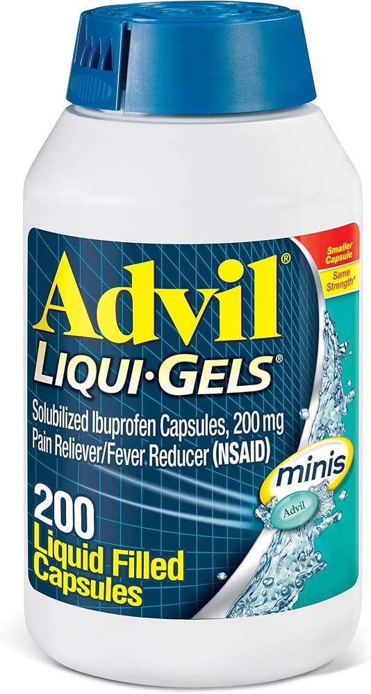 HALEON Advil Liqui-Gels minis Pain Reliever and Fever Reducer, Pain Medicine for Adults with Ibuprofen 200mg for Pain Relief - 200 Liquid Filled Capsules