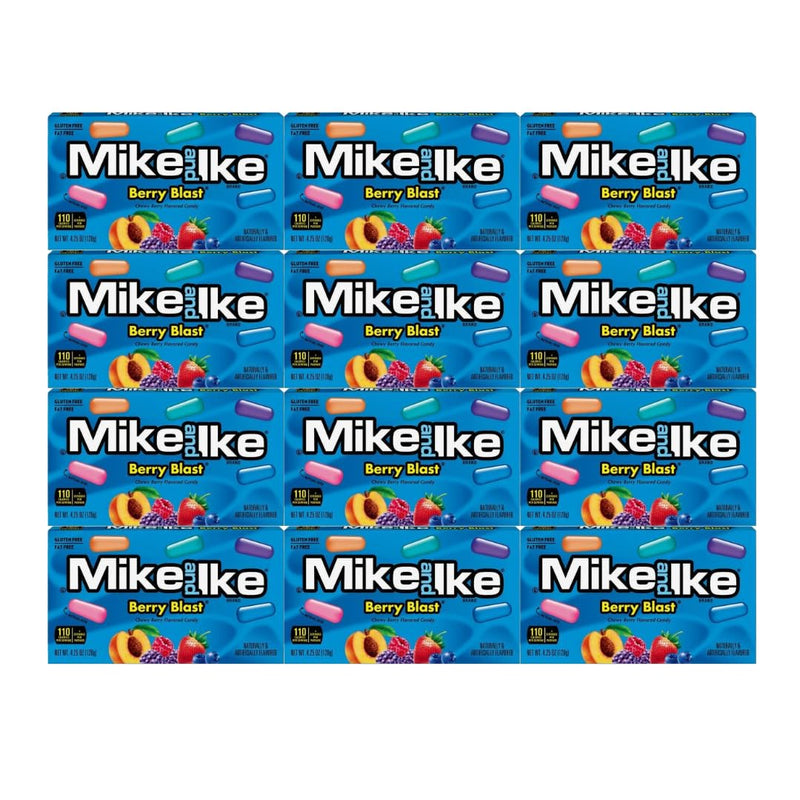 Generic Chewy Candy Mike & Ike Berry Blast, 12 Pack - 4.25 oz Theater Boxes, Fruity Soft Flavorful Snacks for Movies Parties and Anytime Cravings
