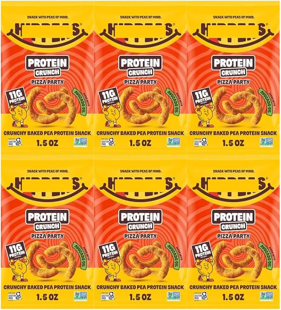Chickpea Puffs Pizza Party Crunchy Baked Pea Snack, 1.5 oz, 6 Pack