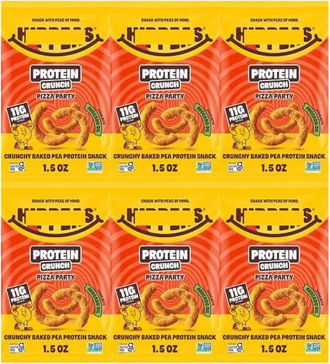 Chickpea Puffs Pizza Party Crunchy Baked Pea Snack, 1.5 oz, 6 Pack