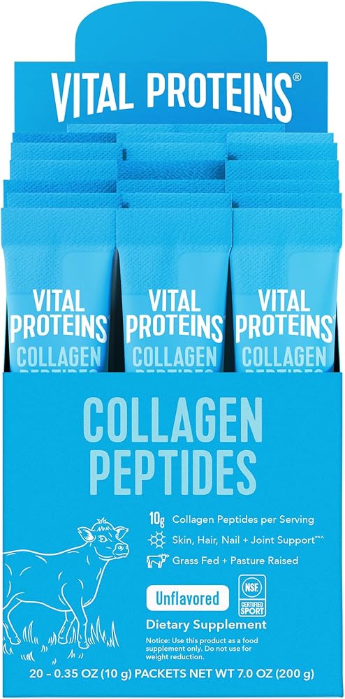 Vital Proteins Collagen Peptides Powder, Unflavored Stick Packs, 20 Count - Personal Care