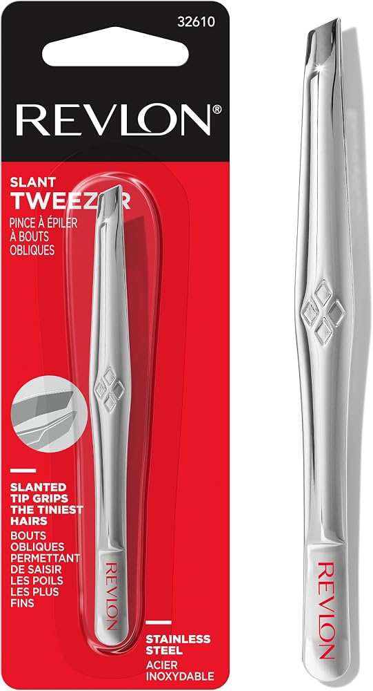 Revlon Slant Tip Tweezer, Silver, 1 Count