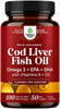 Icelandic Cod Liver Oil Softgels - Omega 3 Fish Oil with Vitamin A - 100 Ct
