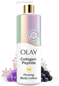 Olay Body Lotion for Women, Firming with Collagen Peptides Serum, Visibly Firmer Skin, 24hr Moisture & Hydration, Fast Absorbing Formula, Vitamin B3 Complex, For All Skin Types, 17 fl oz