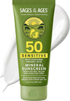 Grass Fed Tallow Natural Mineral Sunscreen SPF 50 — No White Cast, Non-Nano Zinc Oxide, Reef Safe UVA/UVB, Water Resistant 80 Min, Moisturizing & Soothing with Aloe Vera, Face & Body