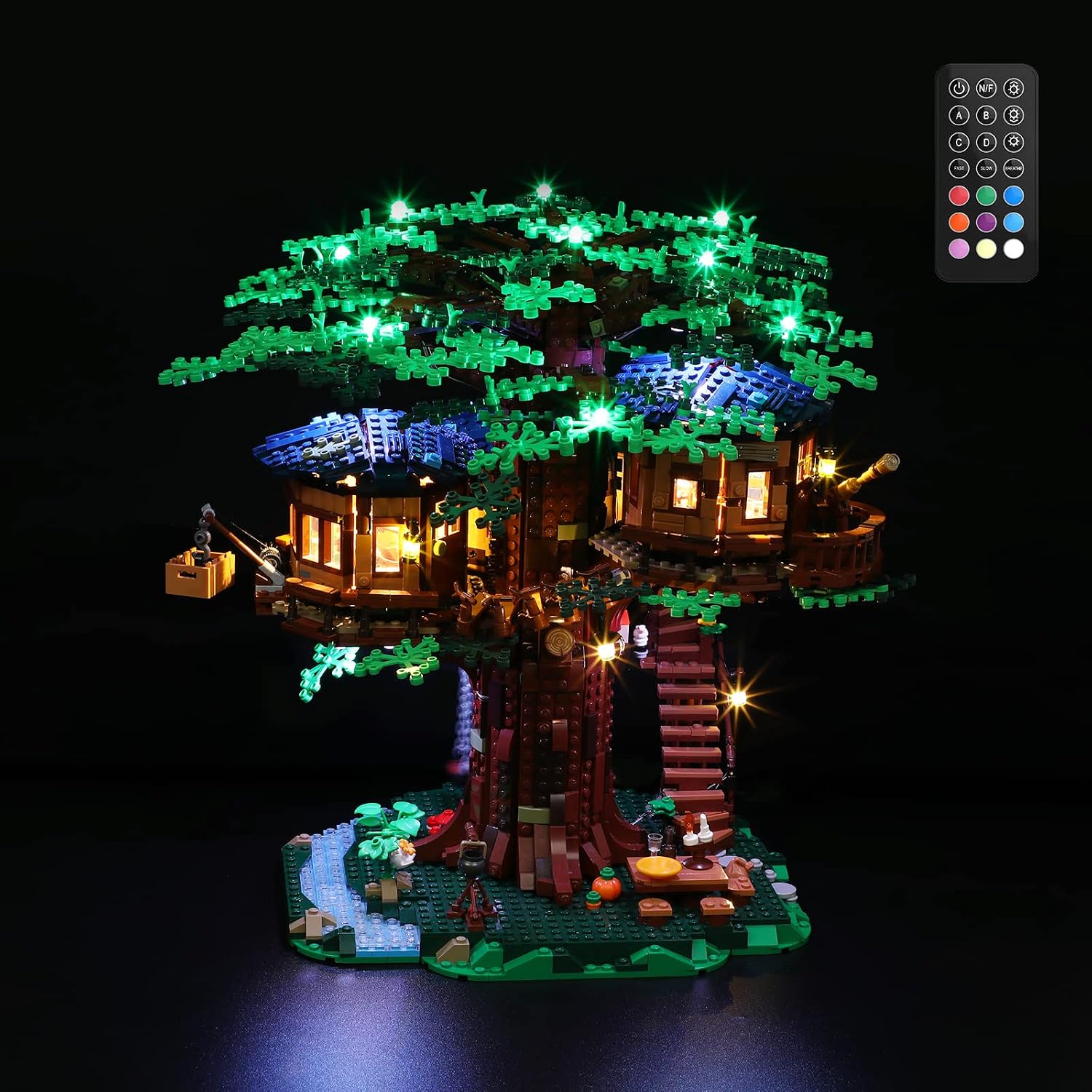GEAMENT LED Light Kit (Remote Control) Compatible with LEGO Tree House Playset - Lighting Set for Ideas 21318 (Model Set Not Included)