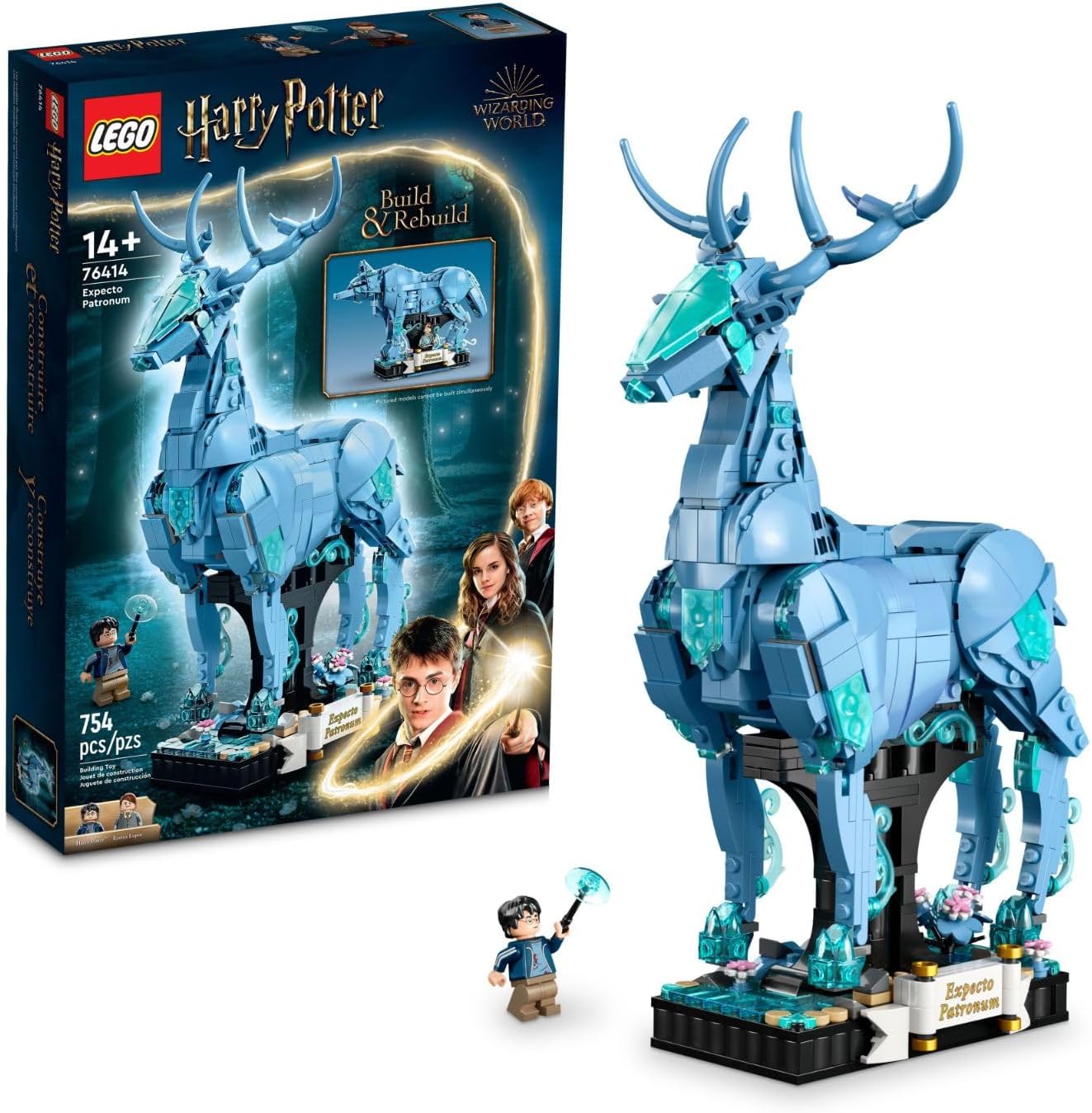 LEGO Harry Potter Expecto Patronum 76414 Collectible 2-in-1 Building Set; Birthday Gift Idea for Teens or Fans Aged 14 and Up; Build and Display Patronus Set for Fans of the Wizarding World