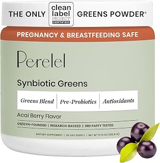 Perelel Acai Berry Daily Greens Powder with Probiotics & Fiber
