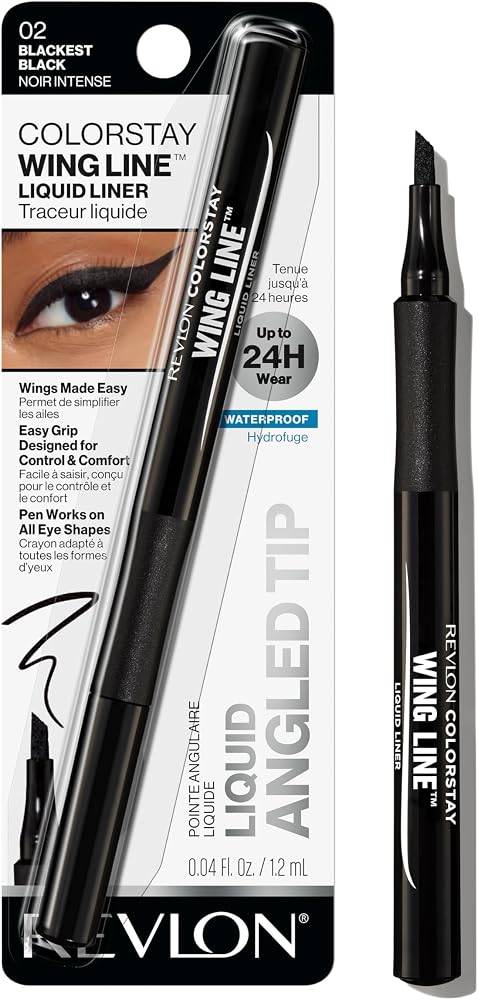 Revlon ColorStay Wing Line Liquid Eyeliner, Blackest Black, 0.04 fl oz