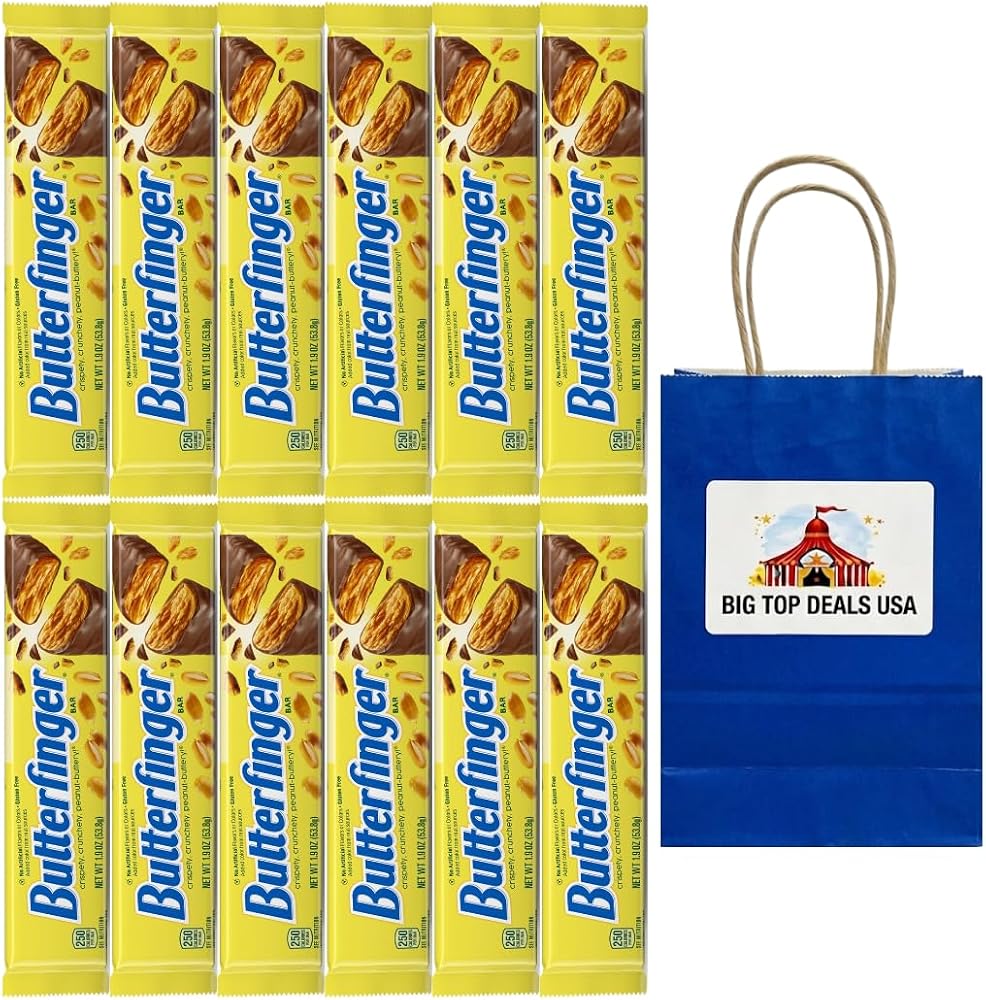 Butterfinger Full Size Candy Bars, Crispety crunchety peanut buttery Candy, 1.9 oz Bars, Individually Wrapped - Personal Care