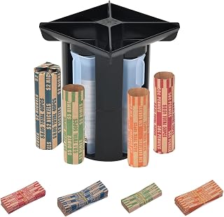 4-in-1 Coin Counter and Sorter Tube with 80 Wrappers