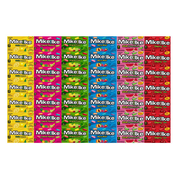 Generic Candy Assortment Mike and Ike, 6 Flavors - Sour Watermelon, Sour Lemon, Tropical Typhoon, Cherry, Berry Blast, Original Fruits - 7 Each Flavor, 0.78 oz, 42 Pack